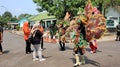 Model posing at street batik carnival, Pekalongan