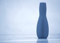 The model printed on a 3d printer. Vase of blue color.