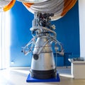 Model of the RD-119 rocket engine for the second stage of the Cosmos launch vehicle. The Tsiolkovsky Museum in the village of Izhe