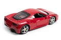 Model of a red sports car on a white background Royalty Free Stock Photo