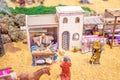 model representing people in rural life, inserted in a Catholic nativity scene.  Scale of people about 5cm. Royalty Free Stock Photo