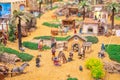 model representing people in rural life, inserted in a Catholic nativity scene.  Scale of people about 5cm. Royalty Free Stock Photo