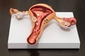 A model of the reproductive system of women. Anatomical model of uterus with ovaries. The concept of a healthy female reproductive