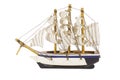 Model sailboat, ship, on white background, isolated Royalty Free Stock Photo