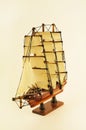 Model Ship ,Clipper,Barque white background Royalty Free Stock Photo