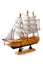 Model ship on white background Royalty Free Stock Photo