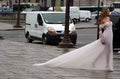 Model shooting on Place de la Concorde Paris.