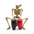 Model skeleton playing congas drum Royalty Free Stock Photo