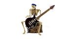 Model skeleton playing electric guitar