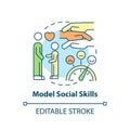 Model social skills concept icon