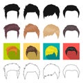 Model, style, wig and other web icon in different style.theaters, circus, entourage icons in set collection. Royalty Free Stock Photo