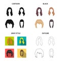 Model, style, wig and other web icon in different style.theaters, circus, entourage, icons in set collection.