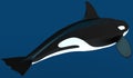 A model of a stylized killer whale. 3D illustration. Royalty Free Stock Photo