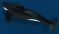 A model of a stylized killer whale. 3D illustration. Royalty Free Stock Photo