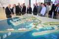 Model of Tangier port city in Morocco. Tangier port inaugurated