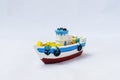 model toy ship isolated on white background. Royalty Free Stock Photo