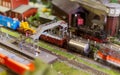 Model of train on railstation. Royalty Free Stock Photo