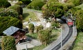 Model train in Swissminiatur in Lugano Royalty Free Stock Photo
