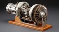 Model of turbine engine with longitudinal section for studying arrangement of blades and combustion chambers Royalty Free Stock Photo