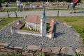 The model of a unitary fortified church in Transylvania, Romania.