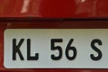 Model vehicle number plate white board with black letters