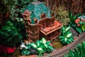 Frederik Meijer Gardens - Grand Rapids, MI /USA - December 18th 2016: Model of a victorian house in the train garden at the Freder