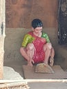 Model of village woman of Goa doing her day to day work