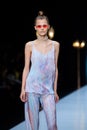 Model walk runway for DIMANEU catwalk at Spring-summer 2017 Mercedes- Benz Fashion Week Russia