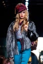 Model walk runway for IGOR GULYAEV catwalk at Fall-Winter 2017-2018 at Mercedes-Benz Fashion Week Russia. Royalty Free Stock Photo