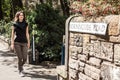 Model walking in a street in Morningside Royalty Free Stock Photo