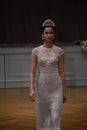 A model walks the runway at the Alon Livne White 2017 Bridal Collection
