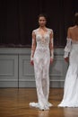 A model walks the runway at the Alon Livne White 2017 Bridal Collection