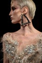 A model walks the runway during The Blonds February 2017 New York Fashion Week Royalty Free Stock Photo