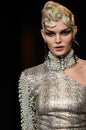 A model walks the runway during The Blonds February 2017 New York Fashion Week Royalty Free Stock Photo