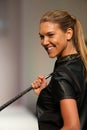 A model walks the runway at the ClubWear fashion show during Spring 2016 New York Fashion Week