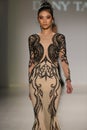 A model walks the runway in a design by Dany Tabet at the New York Life fashion show during MBFW Fall 2015