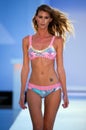 A model walks runway in designer swim apparel during Maaji - Protela Colombian Brands fashion show