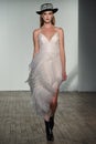 A model walks the runway during the Hayley Paige Fall 2020 Bridal Runway Show