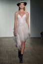 A model walks the runway during the Hayley Paige Fall 2020 Bridal Runway Show