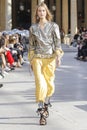 A model walks the runway during the Isabel Marant show Royalty Free Stock Photo