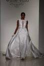 A model walks runway during the Julie Vino Bridal Fall/Winter 2016 Royalty Free Stock Photo