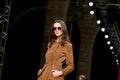 A model walks the runway for the Mango collection at the 080 Barcelona