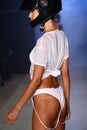 A model walks runway at the Minimale Animale fashion show during MBFW Swim 2015 Royalty Free Stock Photo