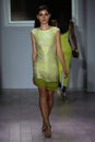 A model walks the runway at Raul Penaranda fashion show Royalty Free Stock Photo