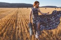 Model wearing maxi dress outdoors