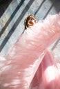 Pink foam dress, frozen moment