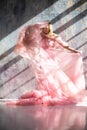 Pink swan dress, frozen moment