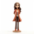 Cartoonish Woman Figurine Holding Coat - Highly Detailed Collectible