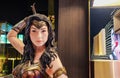 Model of Wonder Woman from The movie Wonder Woman 2017 film displays at the theater