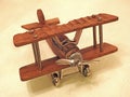 Model wooden toy aeroplane biplane vintage Royalty Free Stock Photo